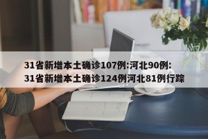 31省新增本土确诊107例:河北90例:31省新增本土确诊124例河北81例行踪